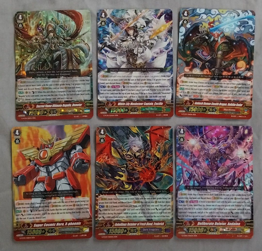 Cardfight Vanguard G - Assorted G Unit Cards (Category: Raw Singles) located in Quezon City. Submitted by enryks.boxofstuff (Listing ID 1464979400, Image 1). Description: - Php 500 per card - Php 3,000 for all of them.