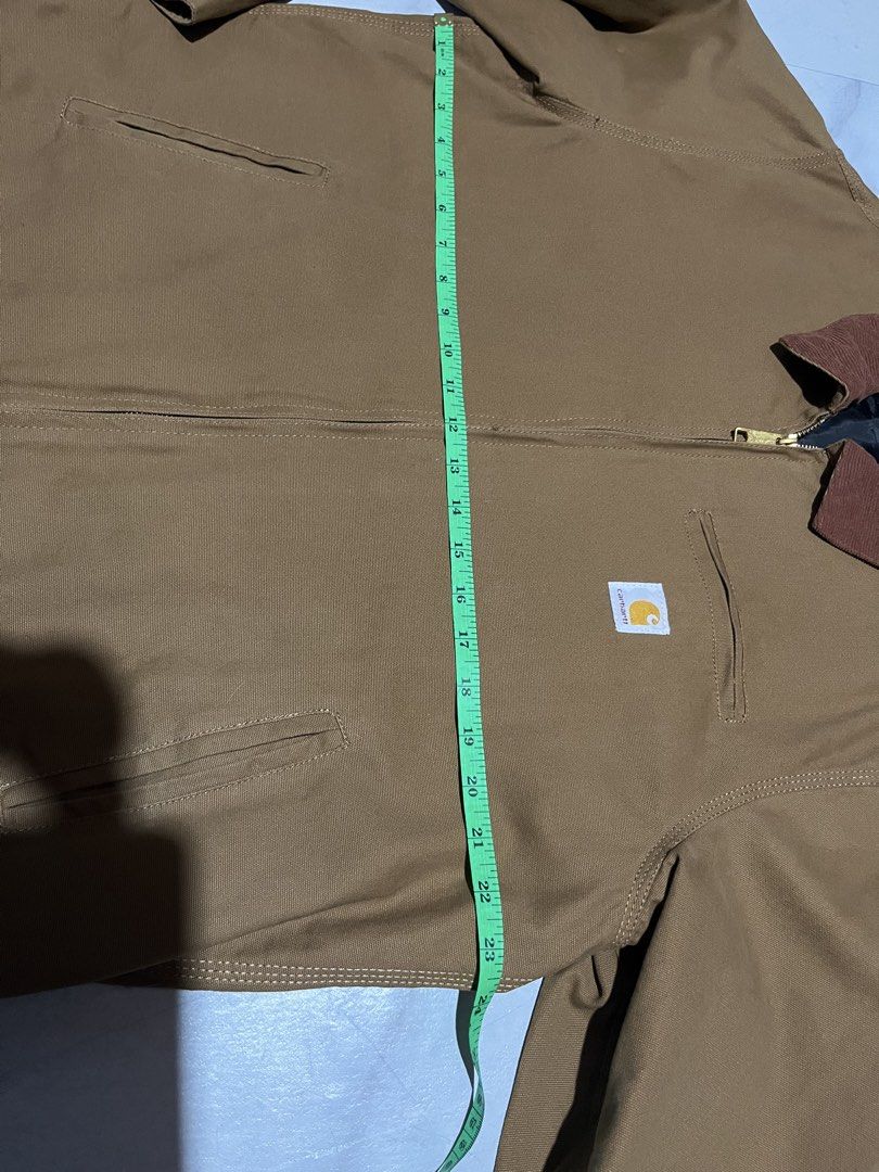Carhartt WIP Work In Progress Brown Detroit Jacket (Category: Coats, Jackets and Outerwear) located in Cavite. Submitted by christianzuuu (Listing ID 1465112429, Image 3). Description: - Off/ Legit lang sa items Carhartt WIP brown canvas jacket with corduroy collar, front zip, and logo patch. Size and fit details in photos. Legit authorized distributor stock..