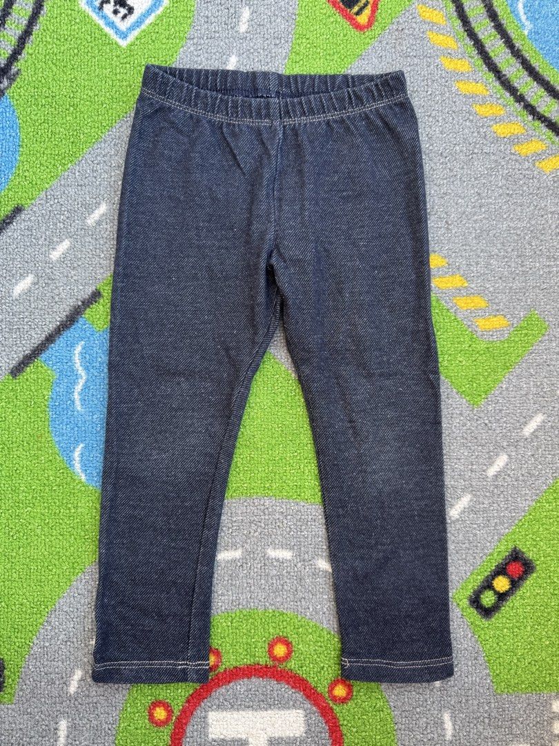 Cat & Jack Soft Denim Leggings Pants (Category: Babies & Kids Fashion) located in Rizal. Submitted by preloovved (Listing ID 1465081274, Image 1). Description: Super comfy denim-look leggings for kids! Made with soft stretchable cotton-blend fabric and an easy elastic waistband for hassle-free dressing. Dark blue denim leggings. Comfortable elastic waistband. Perfect for casual wear. Preloved, 3yo Meet-up only in GB1 San Mateo, Rizal Shipping fee