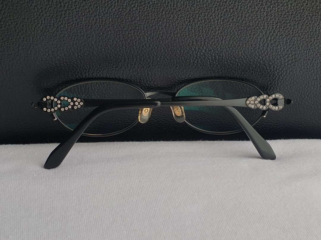 Caviar Crystal Titanium Eyeglass Frame (Category: Sunglasses & Eyewear) located in Quezon City. Submitted by WasalakTwo (Listing ID 1465151574, Image 3). Description: Bought in Japan Durable and high quality Goodcondition Clean and presentable Lens are graded, but replaceable Open for delivery nationwide Front Width 12.8cm Front Height 3cm.