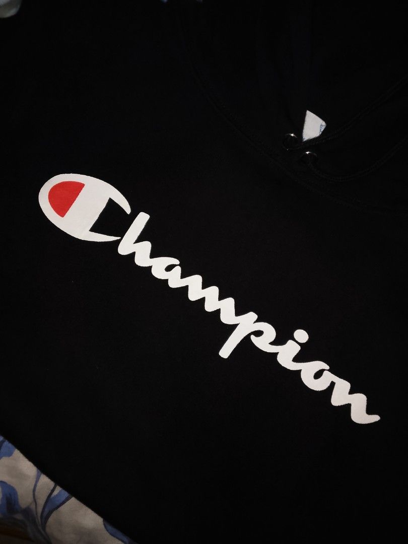 Champion Script Hoodie (Category: Hoodies) located in Dasmarinas. Submitted by alexander24 (Listing ID 1465108432, Image 3). Description: Champion Script Hoodie Size: Small Dimes: W18 x L24 Condition: Excellent Color rate: 9.5/10 No issue.