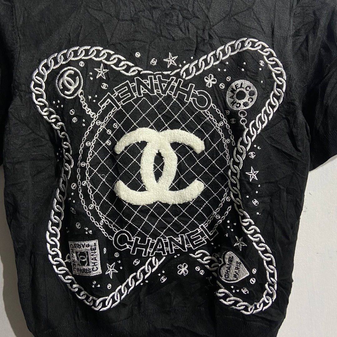 Chanel Knitted (Category: Shirts) located in Jamindan. Submitted by suecyyythrift (Listing ID 1465074873, Image 2). Description: 16 Width 21 Length Best Fit : Small - Medium Like new No Flaws.