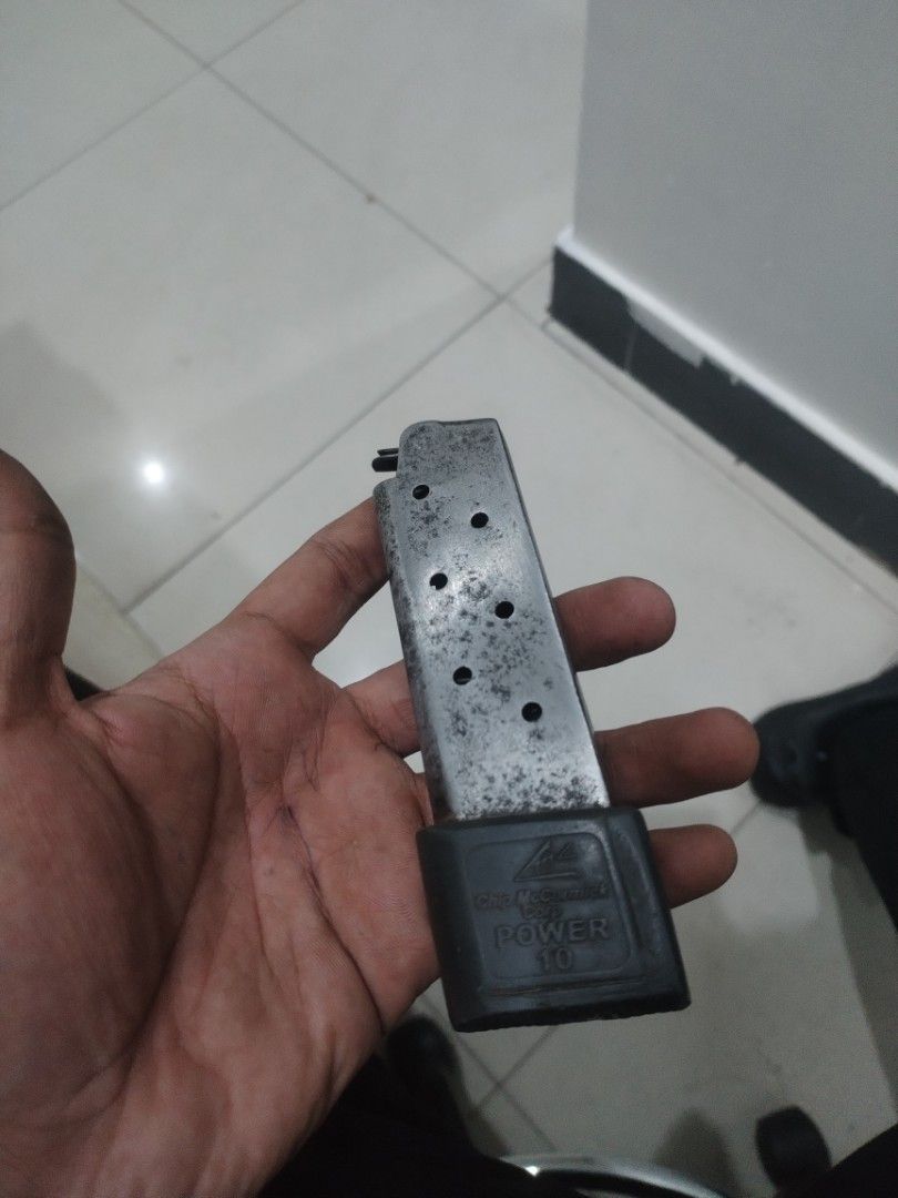 Chip McCormick Corp POWER 10 Magazine (Category: Magazines) located in Caloocan City. Submitted by bhennidic (Listing ID 1465150573, Image 2). Description: 1911 45acp single stack - Brand: Chip McCormick Corp (CMC) - Model: Power 10 Magazine (but actually 7 rounds) - Compatibility: Fits 1911 pistols chambered in.45 ACP (COPACT single stack) - Capacity: Holds 7 round s of 45acp - Build: Durable metal body with a polymer base pad - Condition: Shows