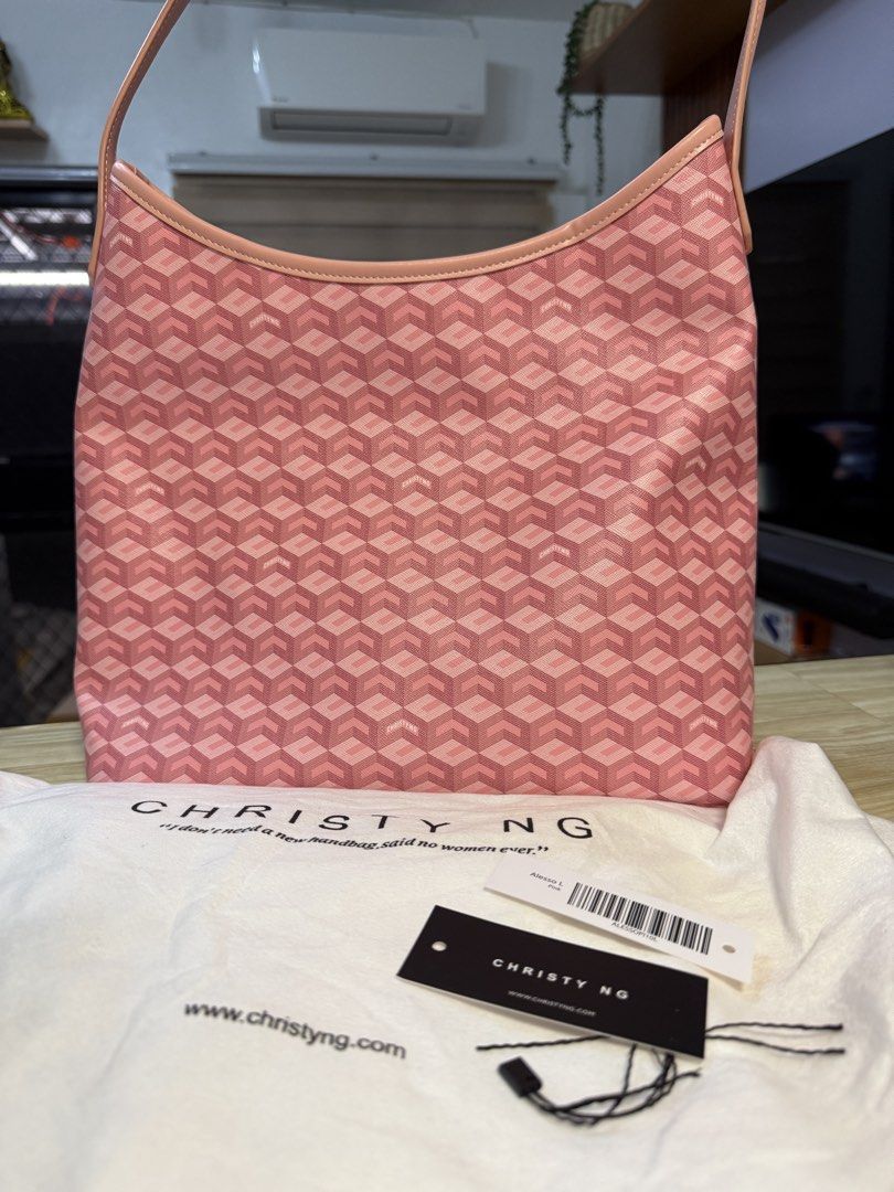 Christy Ng Alesso Pink Large (Category: Shoulder Bags) located in Cavite. Submitted by eligaya1417 (Listing ID 1465120967, Image 2). Description: Almost new used for few times lang Very nice pa Rfs: malaki masiyado With dustbag and tags Lalamove/lbc Sf shouldered by the buyer Payment first.