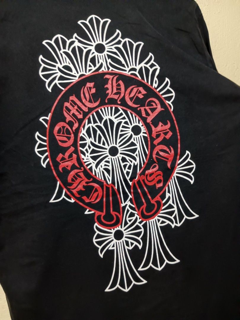 Chrome hearts multi cross (Category: Activewear) located in San Pablo. Submitted by thriftyjd (Listing ID 1465069371, Image 2). Description: Dimes: L29 x W21 Condition/color rate: 9/10 Issue: some parts of print has minimal lines.