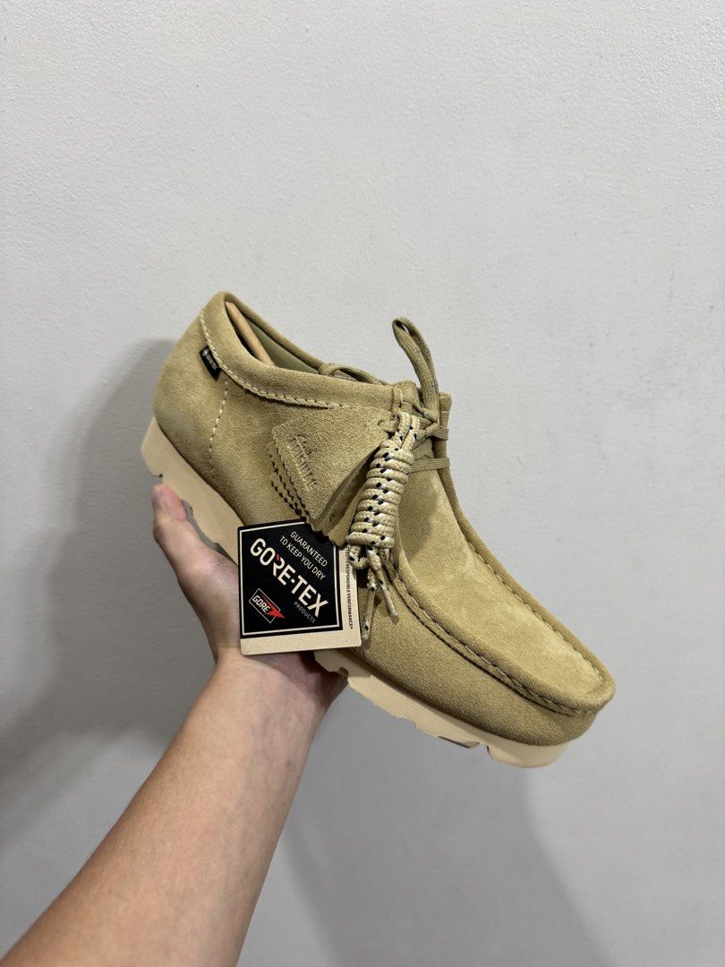 Clarks Wallabee GTX Maple Suede (Category: Casual Shoes) located in Marikina City. Submitted by cheese85 (Listing ID 1465012782, Image 1). Description: Brand new with box and extra laces Available size Size 8.5 UK / 9.5 US (best fit for sz 10.5 US) ₱9,000 only Selling below SRP.