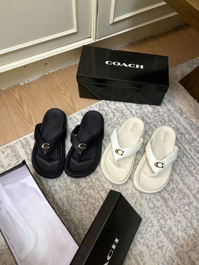 Coach Brynn Thong Sandals (Category: Flats & Sandals) located in Cavite. Submitted by rexiedebelen (Listing ID 1464997642, Image 2). Description: Sandals with box gwp Available in sizes 34-40.
