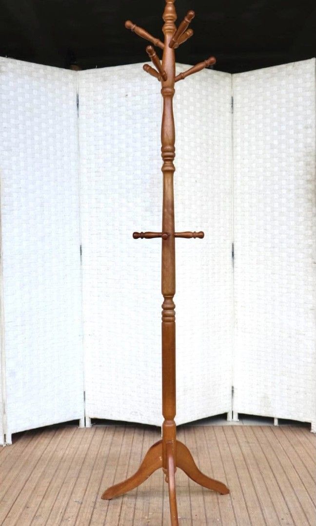Coat Rack (Category: Shelves, Cabinets & Racks) located in Meycauayan. Submitted by marygracecasimiro (Listing ID 1465030191, Image 1). Description: JAPAN SURPLUS FURNITURE WOODEN COAT RACK WITH 10HOOKS Size 19L x 72H in inches (AS-IS ITEM) *Minimal Scratch Only IN GOOD CONDITION🩷 Price:5,000.