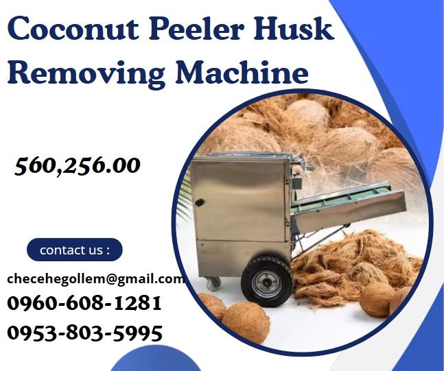 Coconut Peeler Husk Removing Machine (Category: Everything Else Others) located in Caloocan City. Submitted by nataliemor30968 (Listing ID 1464993043, Image 1). Description: ●Power: 3KW ●Customized Voltage: 220v 50hz 3ph ●Dimension: 1600*950*1100 mm ●Weight: 480kg ●Capacity: about 5-8 seconds for 1 coconut ●Automatic coconut dehusking machine --Used to peel coconut, remove outer fiber and coir from coconut shell. --Suitable for mature coconut, th