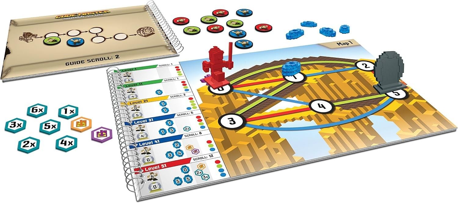 Code Master Programming Logic Game, Single Player (Category: Educational & Learning Toys) located in Singapore. Submitted by sg.auntiedeal (Listing ID 1465007664, Image 2). Description: The ultimate coding board game Playing Code Master wont just teach you principles behind programming, youll also build planning, sequential reasoning and problem-solving skills 10 Maps with 60 Levels; 12 Guide Scrolls; 12 Action Tokens 8 Conditional Tokens; Instru