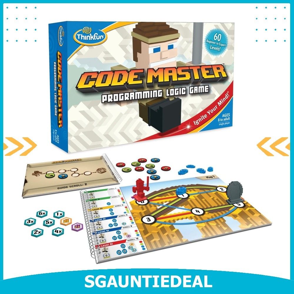 Code Master Programming Logic Game, Single Player (Category: Educational & Learning Toys) located in Singapore. Submitted by sg.auntiedeal (Listing ID 1465007664, Image 1). Description: The ultimate coding board game Playing Code Master wont just teach you principles behind programming, youll also build planning, sequential reasoning and problem-solving skills 10 Maps with 60 Levels; 12 Guide Scrolls; 12 Action Tokens 8 Conditional Tokens; Instru