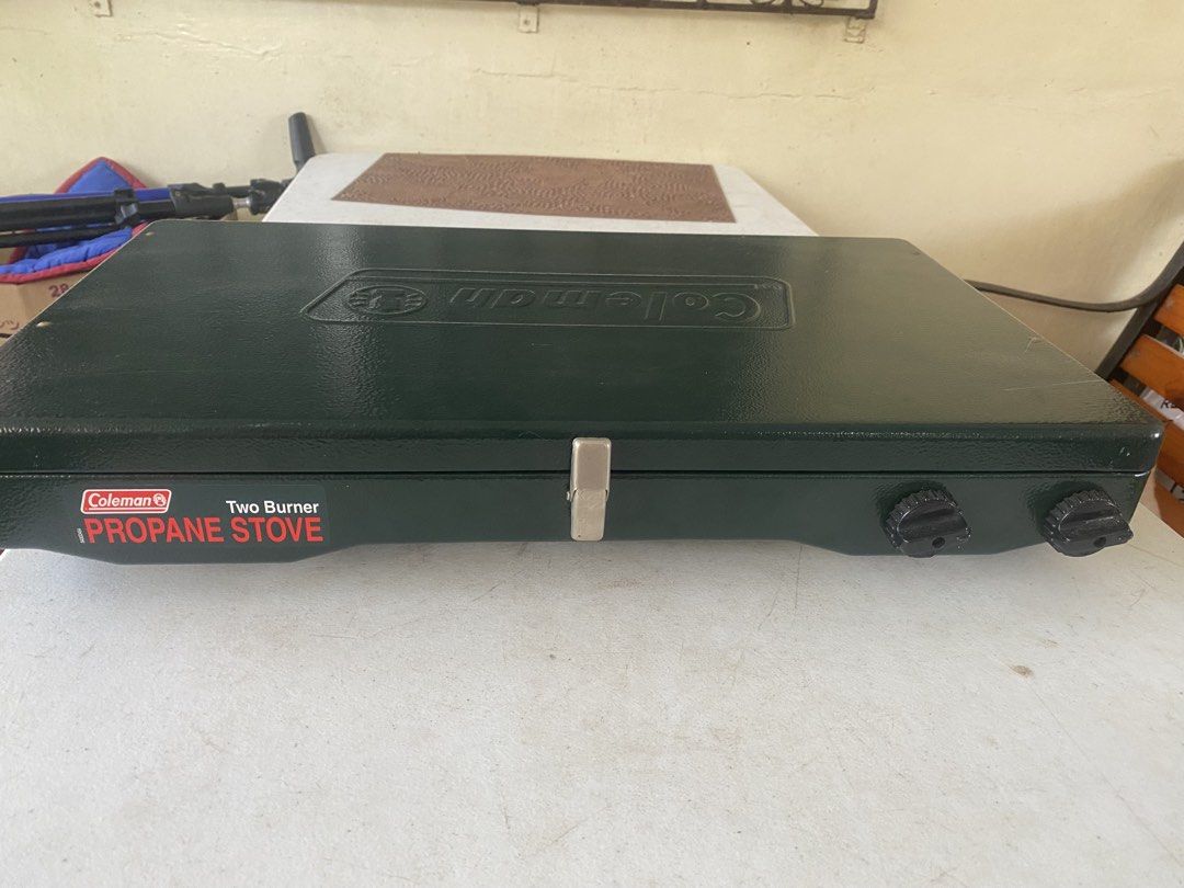 Coleman stove (Category: Hiking & Camping) located in Bulacan. Submitted by lee_1533 (Listing ID 1464986173, Image 1). Description: Coleman two burner propane stove Like new.