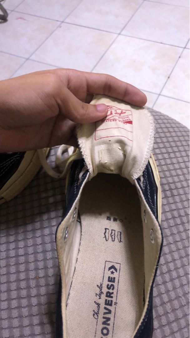 Converse Chuck Taylor All Star 70 Low Black (Category: Sneakers) located in Manila. Submitted by lawrencebayang.836 (Listing ID 1464995164, Image 3). Description: - Brand: Converse - Style: Black canvas low top sneakers - Details: Vintage-style off-white rubber midsoles and toe caps with white stitching - Laces: Thick white laces included - Comfort: Removable cushioned insoles for extra comfort - Branding: Classic Chuck Taylor patch logo on the t