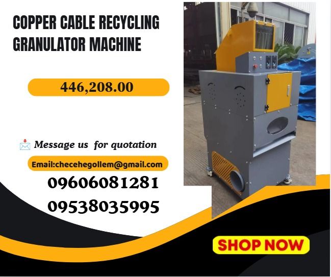 Copper Cable Recycling GRANULATOR Machine (Category: Everything Else Others) located in Caloocan City. Submitted by 09513227950 (Listing ID 1464994489, Image 1). Description: ●Main machine size : 800*610*1550mm ●Weight : 300kg ●Total power : 4.2KW ●Power Split : Crusher power: 3KW ●Vibration table & air blower power: 1.2KW ●Process capacity : 40~60kg/hour ●Process range : 0.1~30mm cable in diameter ●Separate rate : ＞99.99% ●Export name :Copper re