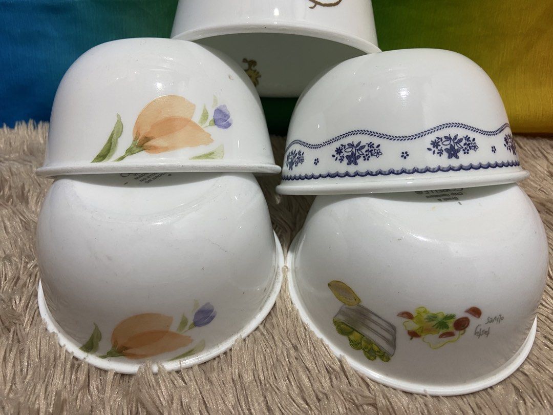 Corelle small rice bowl(assorted design) (Category: Dinnerware & Cutlery) located in Pasig City. Submitted by jie_russ (Listing ID 1465050718, Image 2). Description: corelle small rice bowl USED made in usa 5 pcs for ₱650.