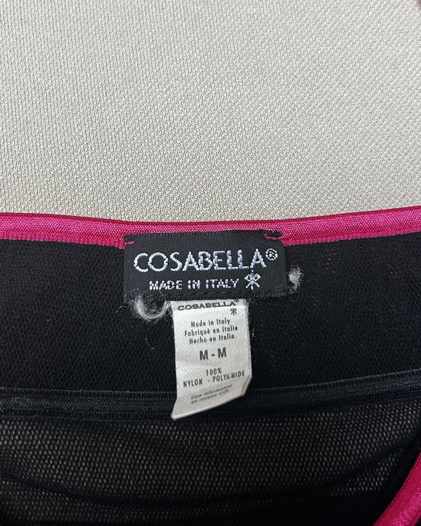 Cosabella Black Mesh Cami Top with Pink Lining (Category: Sleeveless) located in Los Banos. Submitted by hotlinevintage777 (Listing ID 1465002781, Image 3). Description: — brand: cosabella — m on tag, fits xs to m — adjustable straps — bust part is double lined, lower part is mesh/see through .