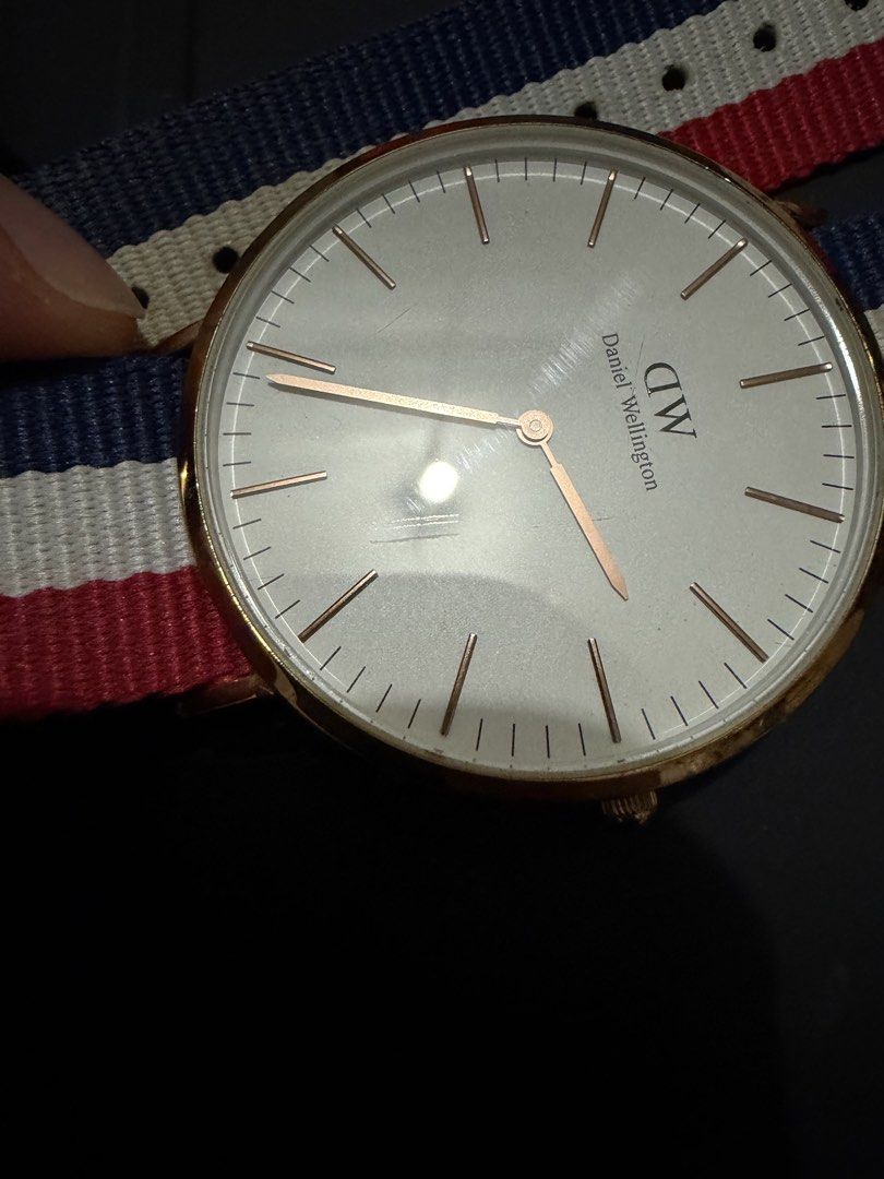 Daniel Wellington Watch (Category: Men's Watches) located in Manila. Submitted by declutterbyecb (Listing ID 1465014841, Image 2). Description: -Watch only with aftermarket strap -Small scratch.