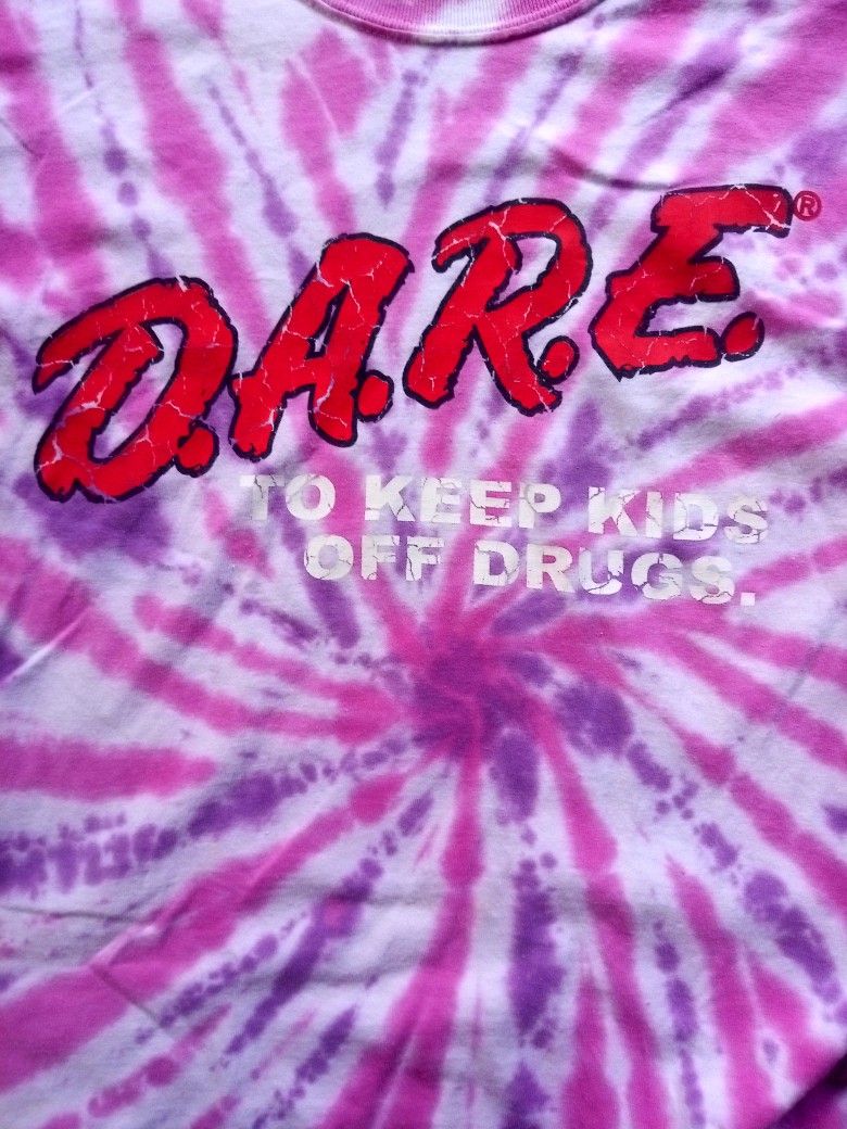 D.A.R.E. Tie Dye Tee (Category: Announcements) located in Nabunturan. Submitted by kell.vtg (Listing ID 1465021864, Image 3). Description: dimension width: 20 length: 27 size: large.