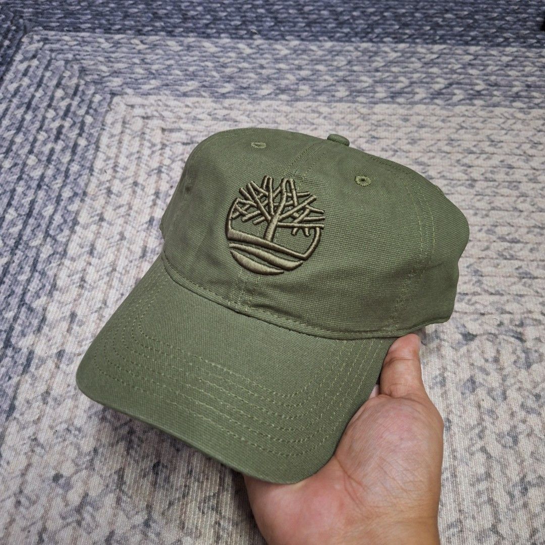 Dark Matcha big logo unstructured bucklestrap dad cap/hat by Timberland (Category: Caps & Hats) located in Balagtas. Submitted by capncaps09 (Listing ID 1464999723, Image 1). Description: Dark Matcha big logo unstructured bucklestrap dad cap/hat by Timberland organic cotton brand new legit 100% 550.