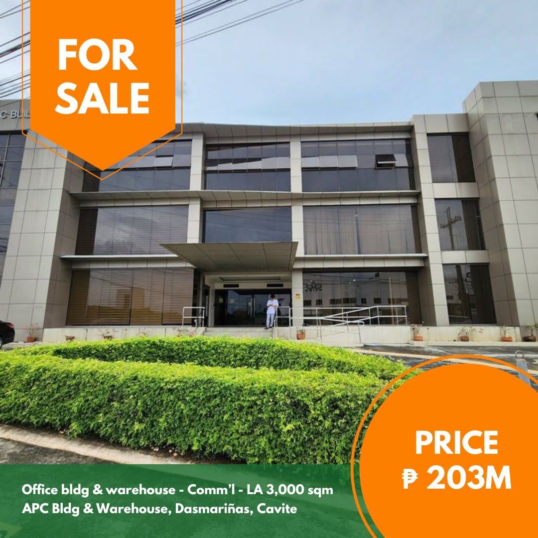 Dasmariñas Technopark office building and warehouse (Category: Commercial) located in Quezon City. Submitted by jmpgutierrez (Listing ID 1464982058, Image 1). Description: For sale: Dasmariñas Technopark office building and warehouse APC Building and Warehouse, Dasmariñas Technopark, Cavite Lot area: 3,000 sqm Floor area: 3,705 sqm Office building 2 warehouses Commercial 4-storey including basement Furnished Equipped with CCTV, generator, and HVA
