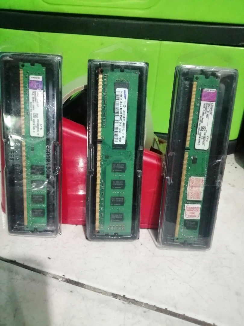 DDR3 RAM assorted (Category: Other Accessories) located in Pateros City. Submitted by romferarc333 (Listing ID 1465035475, Image 1). Description: Assorted Ddr3 RAM For desktop 1. Elpida 2GB ddr3 10600mz P400 2.Kingston 2GB ddr3 1333mhz P400 3.Samsung 2GB 1025mhz P400 4.Kingston 4GB 1333mhz (unused) P450 5.Kingston 2GB 1333mhz (unused) P450 6.Samsung 2GB 0936 mhz (unused) P450 Location: Pateros.