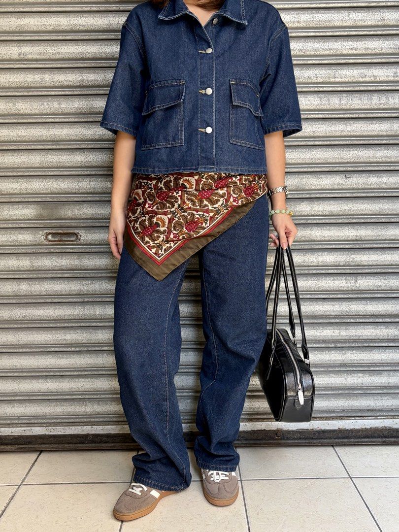 Denim set (Category: Sets or Coordinates) located in Dagupan City. Submitted by thrifttostyle (Listing ID 1465170499, Image 1). Description: used twice only .
