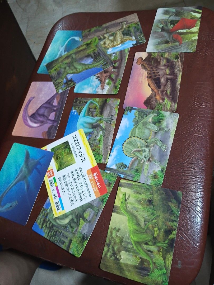Dinosaur knowledge card games, bundle (Category: Trading Cards Accessories) located in Paranaque City. Submitted by 4thestate.surplusan (Listing ID 1465132724, Image 1). Description: used cards, good condition. see photos.