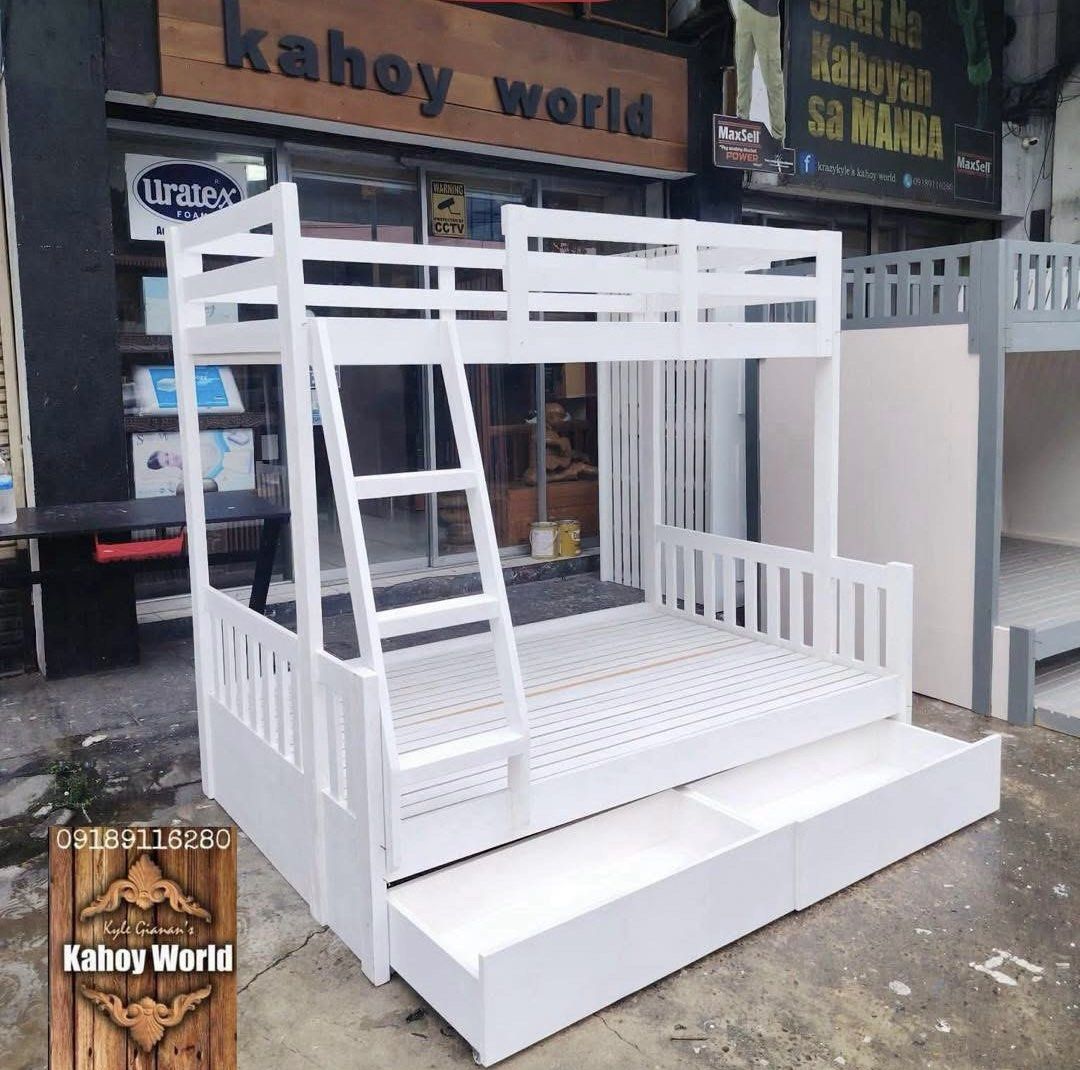 Double Deck (Category: Bed Frames & Mattresses) located in Manila. Submitted by paul_rivera04 (Listing ID 1465167011, Image 3). Description: Mahogany Wood Price may change depending on size and other features. PM me for orders and inquiries #kahoyworld #furniture #bunkbeds #doubledeck #spacesaving .