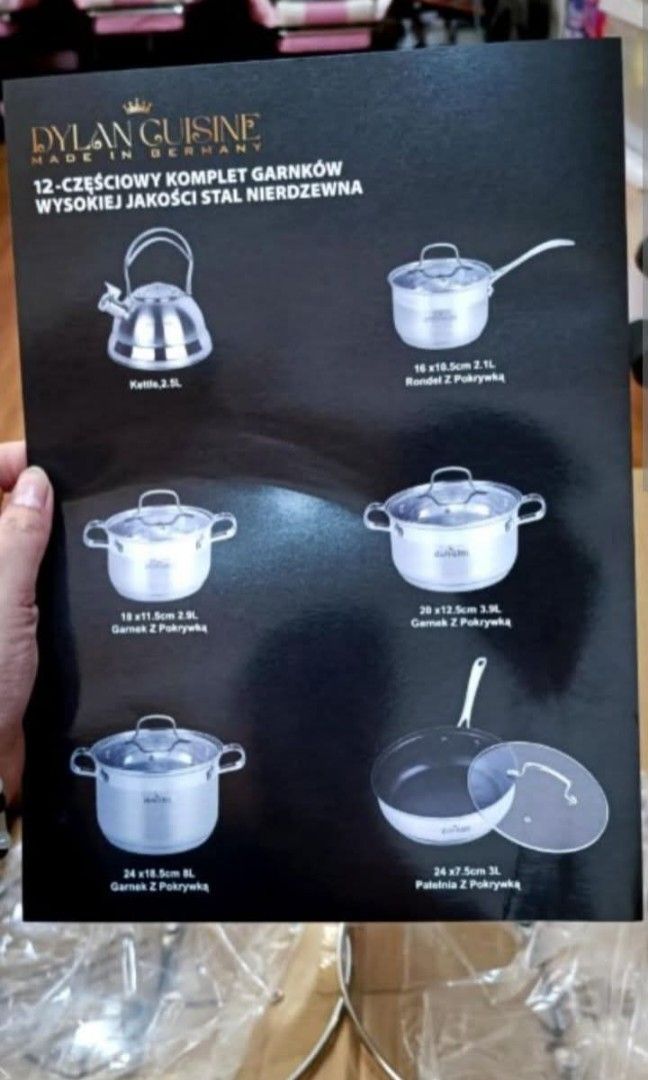 Dylan cuisine (Category: Cookware & Accessories) located in Manila. Submitted by saguittarian06 (Listing ID 1465064641, Image 1). Description: FOR SALE✨WITH BOX AND SEALED ◾️DyLan cuisine(Made in Germany) ◾️💯👌 quality ◾️pwede pang induction pwede rin for gas.😘.