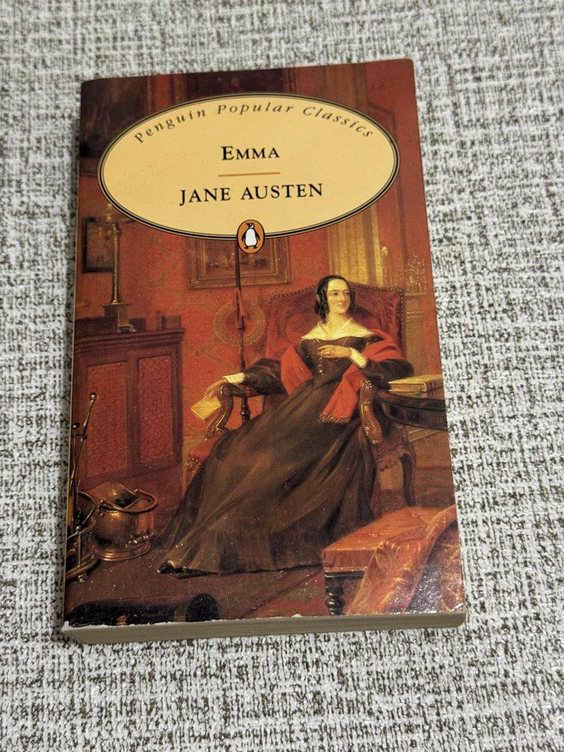 Emma by Jane Austen Penguin Popular Classics Paperback (Category: Storybooks) located in Cavite. Submitted by yourpahinagirly (Listing ID 1464985052, Image 1). Description: - Title & Author: Emma by Jane Austen - Edition: Complete and unabridged, Penguin Popular Classics - Format: Paperback with vintage cover art - Condition: Pages have a yellowish aging tint; minor shelf wear at bottom edge and corners - ISBN: 0-14-062010-9.