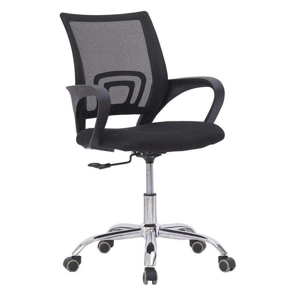 Ergonomic Mesh Office Chair with Wheels (Category: Office Furniture & Fixtures) located in Marikina City. Submitted by renshie (Listing ID 1465129454, Image 2). Description: - Ergonomic black mesh office chair with a breathable backrest - Chrome-plated metal base with smooth-rolling casters - Height-adjustable pne umatic gas lift lever - Comfortable curved armrests for long work hours - Multiple units available for matching workspaces.
