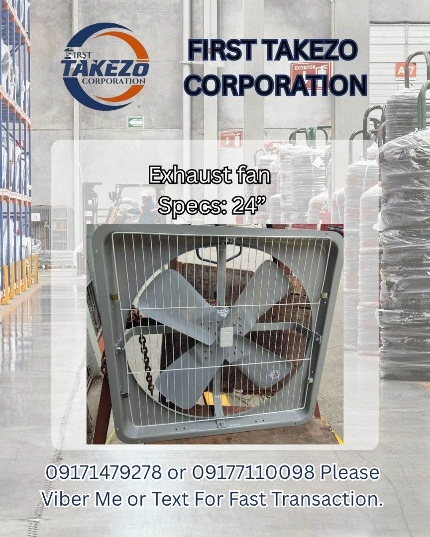 Exhaust fan Specs. 24* (Category: Construction Tools & Equipment) located in Manila. Submitted by joeyroque09 (Listing ID 1465015173, Image 1). Description: Exhaust fan Specs. 24*.