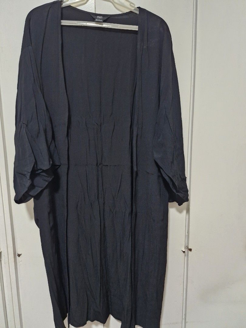 F&F Black Long Cardigan Open Front (Category: Coats, Jackets and Outerwear) located in San Juan City. Submitted by lss88 (Listing ID 1464971636, Image 1). Description: - Brand: F&F - Color: Classic black - Style: Lightweight open-front long duster cardigan - Features: Long sleeves and relaxed drape for easy layering - Fit: Standard sizing.
