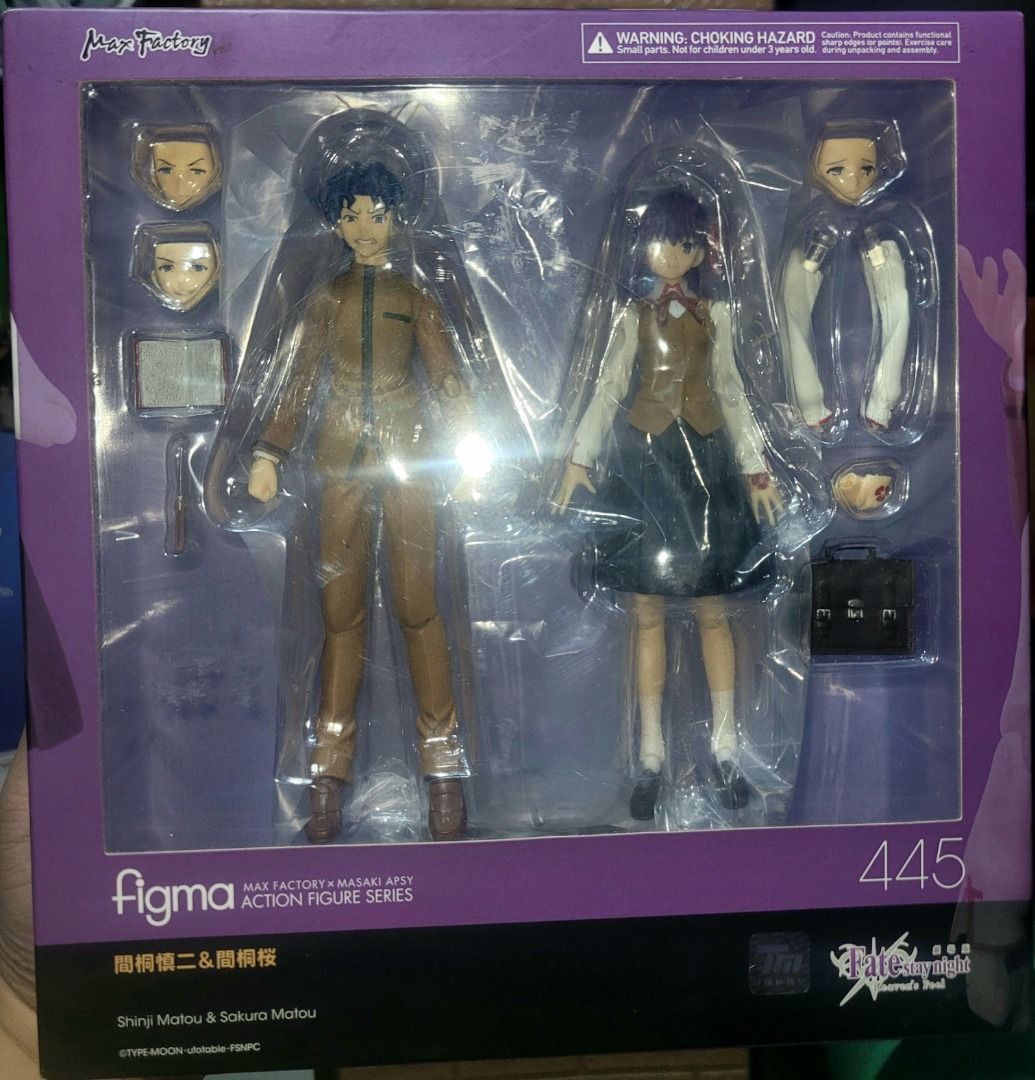 Figma 445 Sakura and Shinji Matou (Category: Figurines & Statues) located in Manila. Submitted by gimsamonte (Listing ID 1464973559, Image 1). Description: BIB. Complete MOP: Landbank, Lalamove COD if 2k below, Gcash, Spay Shipping via Lalamove or JRS if outside Manila. Meet ups: UP Technohub(+30), Ever Gotesco(+30), Puregold Commonwealth, TOTAL Commonwealth, Sm North(+60), Megamall(+60), Centris (+40), SM Makati/ Glorietta(+80), SM Fairview (+60