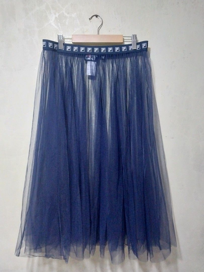 Fila Blue Mesh Tulle Midi Skirt (Category: Skirts) located in Manila. Submitted by PrinceDani.Clothing (Listing ID 1465105600, Image 3). Description: fila blue mesh skirt 2xl on tag Size 30-40in waist 30in length excellent condition .