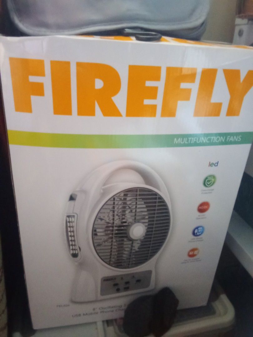 FIREFLY RECHARGEABLE FAN (Category: Fans) located in Manila. Submitted by zeneaglee (Listing ID 1465068724, Image 1). Description: original price pagbili sa mall 2500.