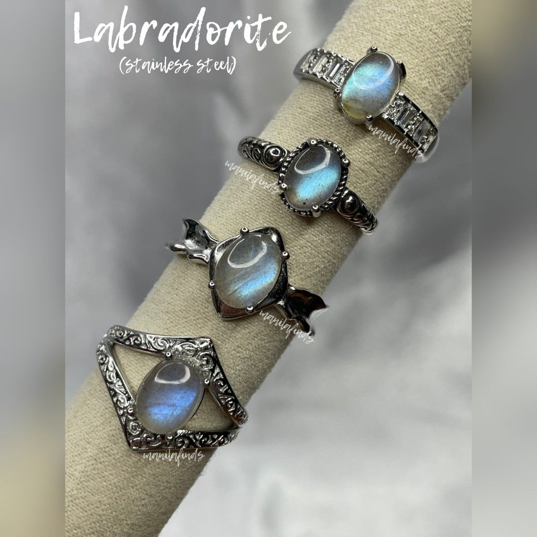 Flashy Labradorite adjustable stainless steel rings (Category: Rings) located in Caloocan City. Submitted by manilafinds. (Listing ID 1465097720, Image 1). Description: ⚜️ Labradorite ⚜️ #manilafindsRings ✔️ Stainless Steel ✔️ Adjustable Fit 🎀 𝗔𝘃𝗮𝗶𝗹𝗮𝗯𝗹𝗲 𝗼𝗻 𝗺𝘂𝗹𝘁𝗶𝗽𝗹𝗲 𝗽𝗹𝗮𝘁𝗳𝗼𝗿𝗺𝘀 — 𝗳𝗶𝗿𝘀𝘁 𝘁𝗼 𝗽𝗮𝘆, 𝗳𝗶𝗿𝘀𝘁 𝘁𝗼 𝘀𝗲𝗰𝘂𝗿𝗲. 🎀 1️⃣ ₱400 2️⃣ ₱400 3️⃣ ₱490 4️⃣ ₱450 👆🏼 Tap ➡️ #MNLFindsAVAILABLE ⬅️ to view all avai
