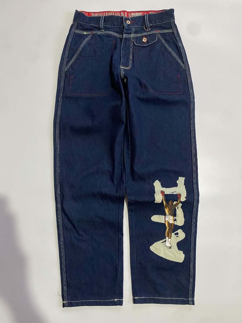 Fubu Pants (Category: Jeans) located in Orani. Submitted by yo.jo (Listing ID 1465006181, Image 1). Description: Fubu Platinum "limited edition muhammad Ali" Waist-30 inch Inseam-32 inch Length-41.5 inch Hem-8 inch Excellent condition.