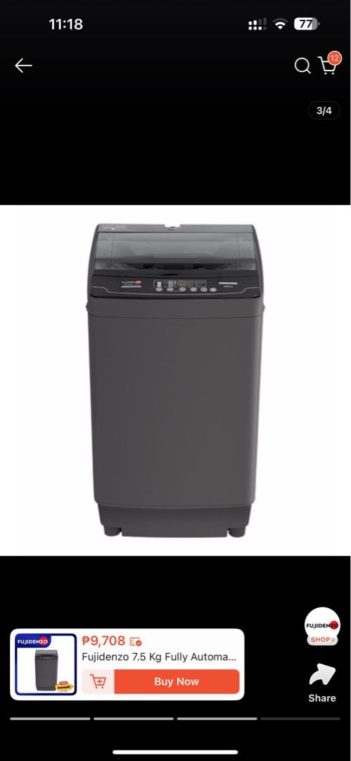 Fujidenzo 7.5kg Washing Machine (Category: Washing Machines and Dryers) located in Caloocan City. Submitted by pengdeclutters (Listing ID 1465113539, Image 2). Description: Shipping/ Delivery/ Pick-up care of buyer. .