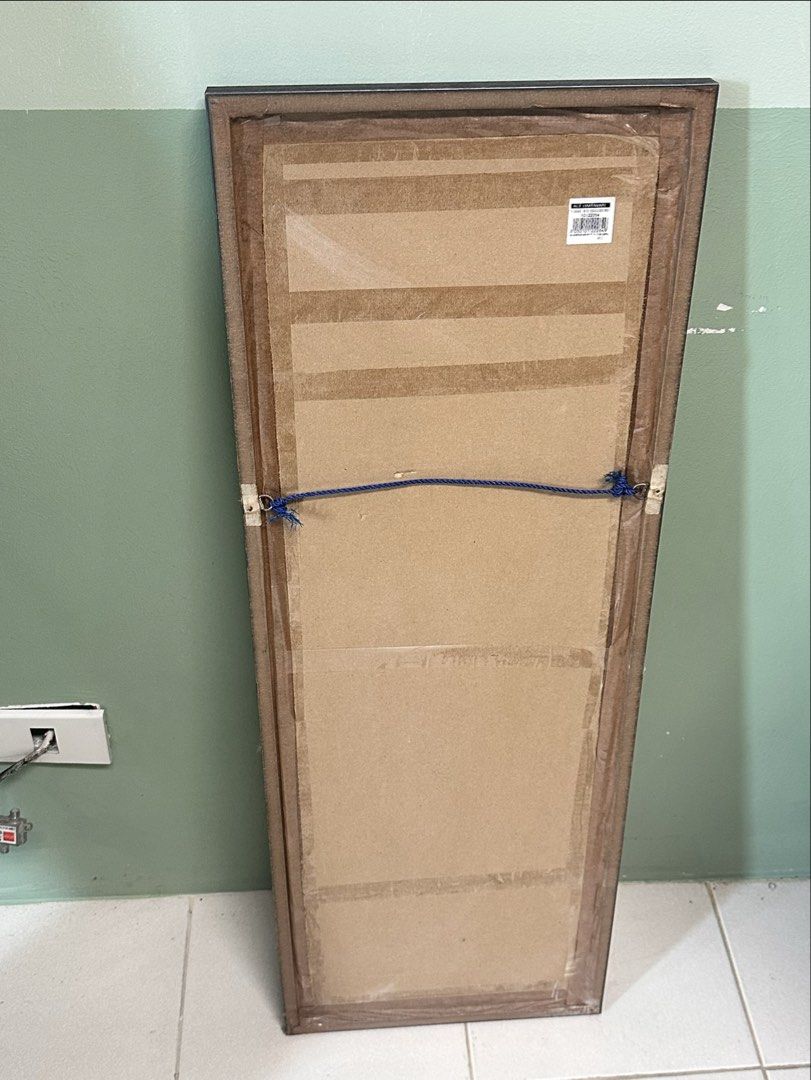 Full length rectangular mirror with dark wood frame (Category: Mirrors) located in Manila. Submitted by merylaloja98489 (Listing ID 1465038137, Image 2). Description: - Dark wood frame full-length mirror - Tall and narrow design, ideal for bedrooms or hallways.