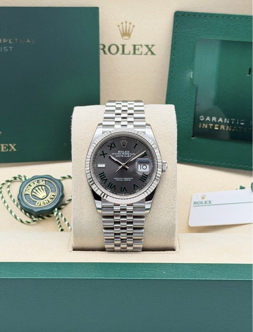 Fullset Rolex Datejust 36mm Wimbledon Dial 2025 (Category: Luxury Watches) located in Manila. Submitted by timelesseleganceph (Listing ID 1465040823, Image 1). Description: Fullset Rolex Datejust 36mm Wimbledon Dial Reference 126234 Size 36mm Dated 2025 International Warranty til 2030 18k White Gold Fluted Bezel in Wimbledon Dial on Jubilee Bracelet Complete/Fullset - Box, Warranty Card, Card Holder, Booklets, Green Tag, White Tag w/ Serial.