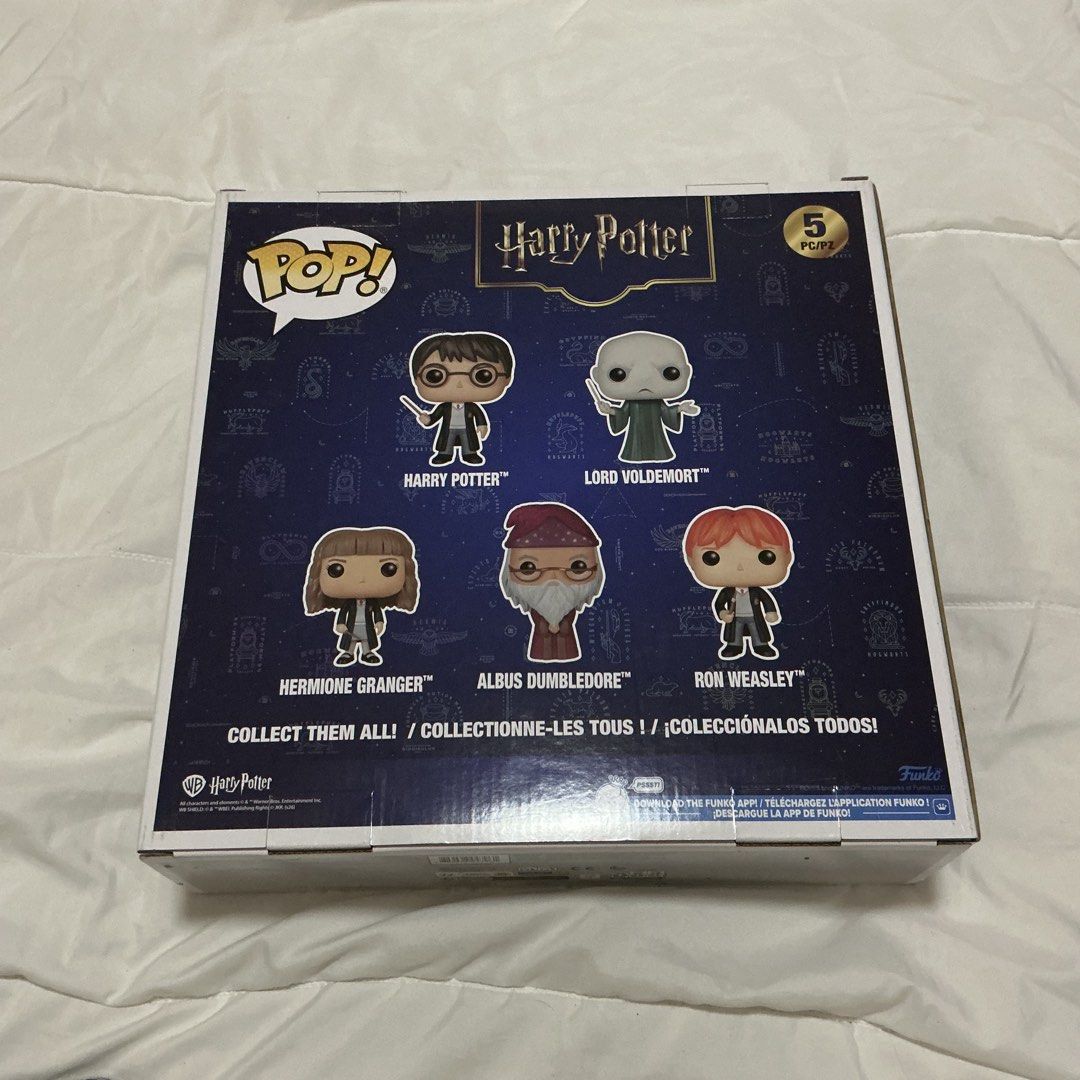 Funko Pop Harry Potter 5-Pack Figure Set (Category: Designer & Blind Box Toys) located in Malabon City. Submitted by sleepymatcha (Listing ID 1465130855, Image 2). Description: Funko Pop 5-pack Characters included: Harry Potter, Lord Voldemort, Hermione Granger, Albus Dumbledore, and Ron Weasley Selling for: ₱2.6k only (Orig price: ₱2.7k) - Brand new - Never out of box - Mint condition - Location: Malabon City - MoP: GCash - Can only do lalamove.