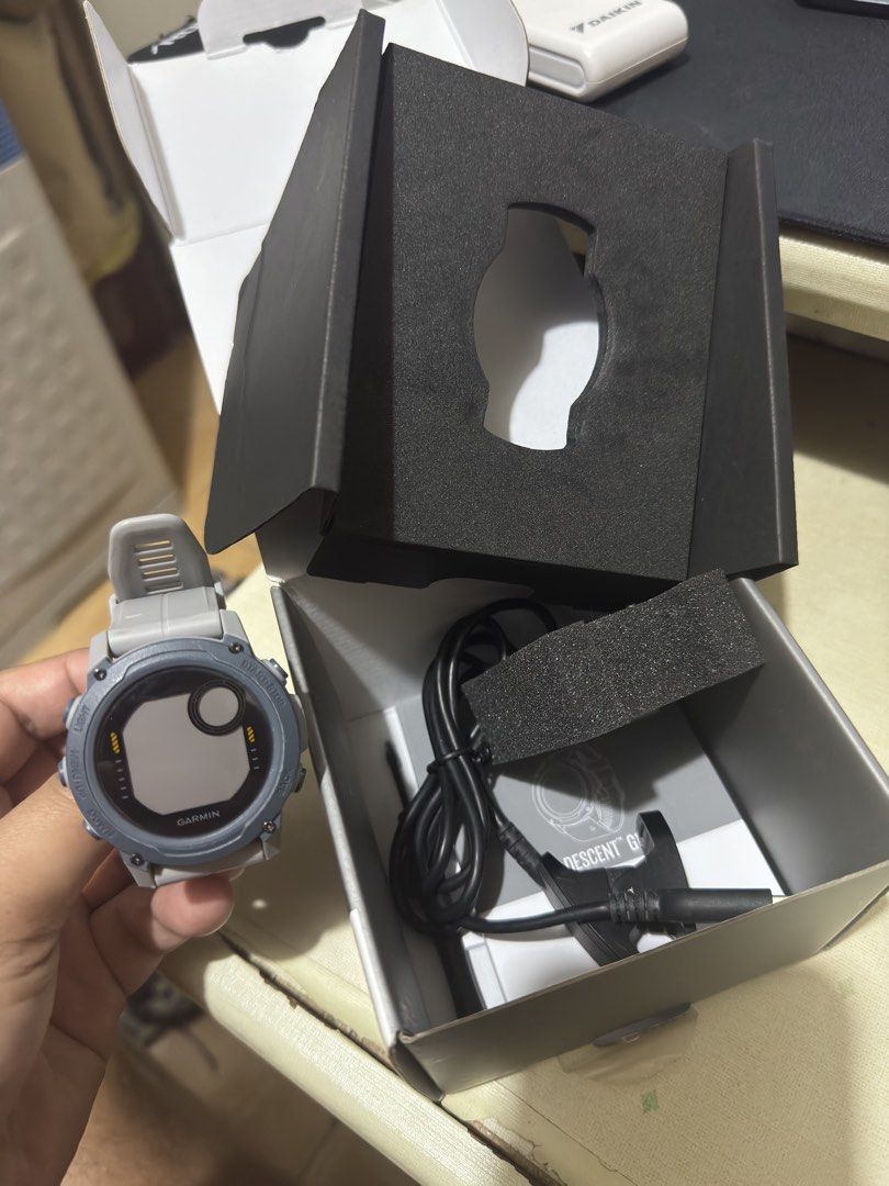 GARMIN DESCENT G1 (Category: Wearables & Smart Watches) located in Bulacan. Submitted by eatmy.dictions (Listing ID 1465044900, Image 2). Description: Selling my Garmin Descent G1 Dive Computer & GPS Smartwatch ⌚️ ✅ Working condition – no issues ✅ Dive computer + GPS smartwatch ✅ Comes with original box ✅ Includes charging/data cable ✅ Original strap ✅ Clean and well-maintained ✅ Ready to use 📦 Inclusions: • Garmin Descent G1 watch • Original bo