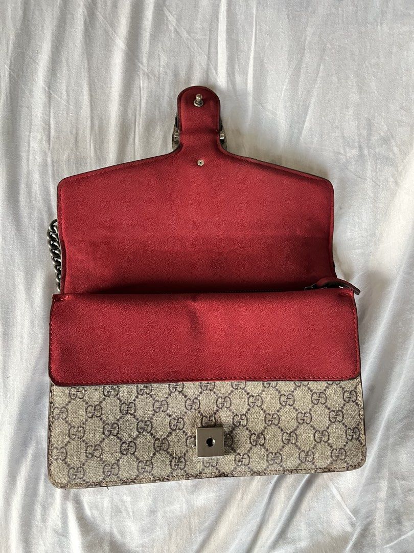 GG monogram shoulder bag (Category: Luxury Bags & Wallets) located in Las Pinas. Submitted by maureendeclutterings2 (Listing ID 1465061450, Image 3). Description: - preloved - thrifted in japan - NGA - suede material (red parts only).