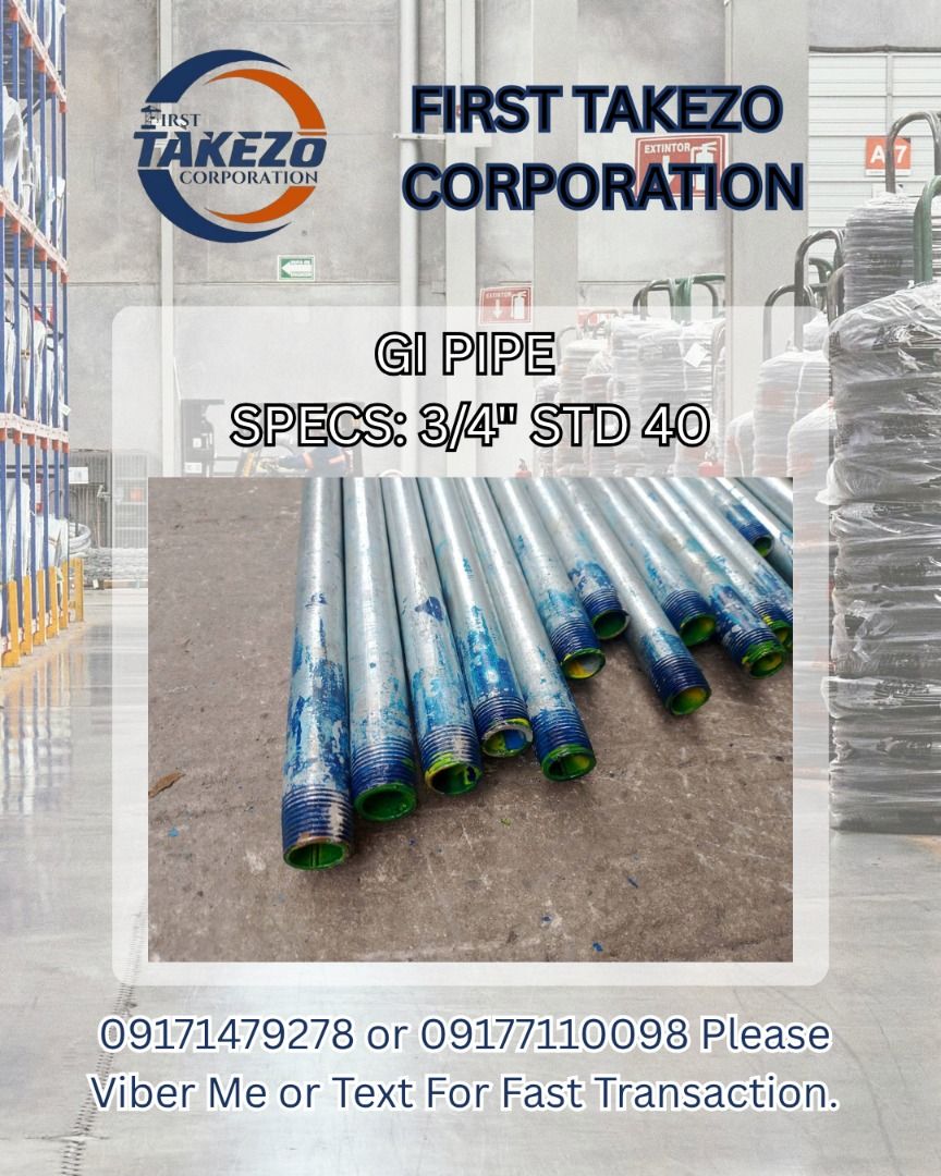 GI PIPE SPECS: 3/4" STD 40 (Category: Everything Else Others) located in Manila. Submitted by joeyroque09 (Listing ID 1464978104, Image 1). Description: GI PIPE SPECS: 3/4" STD 40.
