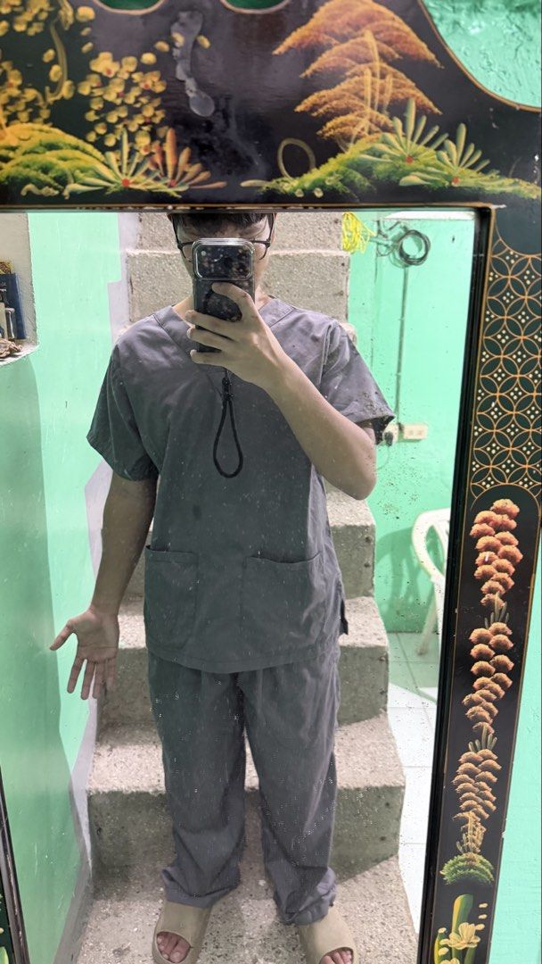 Grey Scrub Set V-Neck Top and Pants Size L (Category: Sets & Coordinates) located in Manila. Submitted by emmanuelam56250 (Listing ID 1465107783, Image 3). Description: - Matching Grey Scrub Set - Size: L (Tags attached on both pieces) - Condition: Brand new, clean, ready to wear (Only used once) - Design: V-neck top - Fit: Comfortable relaxed fit - Ideal for: Healthcare workers, medical professionals, and students - Color: Grey RFS: medyo malaki