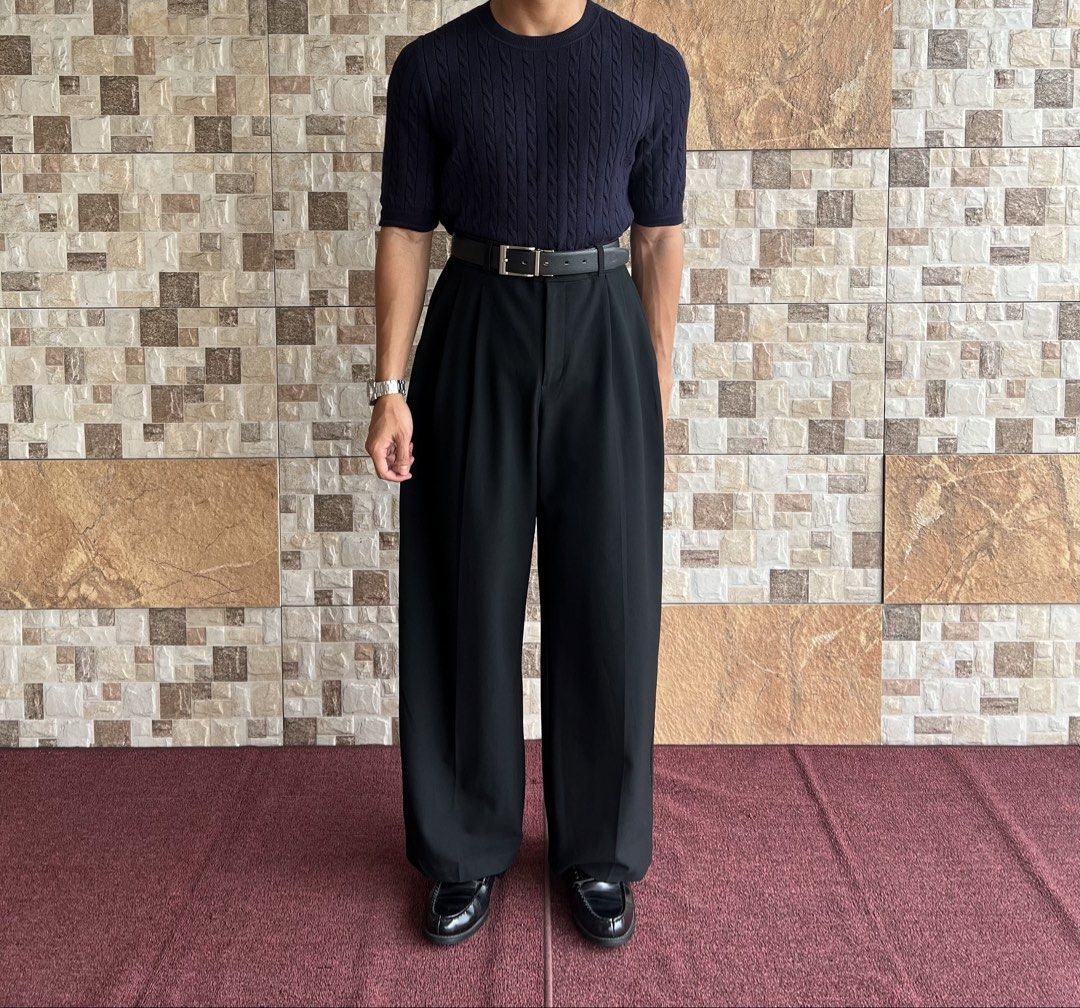 GU - DOUBLE PLEATED TROUSER (Category: Trousers) located in Bacolod City. Submitted by timelessbyjosh (Listing ID 1465117442, Image 1). Description: BEST FOR CASUAL & FORMAL OUTFITS SIZE : XL ACTUAL COLOR : BLACK COLOR RATE : 10 OUT OF 10 CONDITION : NEAR NEW MATERIAL : 67 % POLYESTER , 30 % RAYON & 3 % SPANDEX MADE IN : INDONESIA FLAWS : NONE DIMENSIONS WAIST - 31 TO 36 ( GARTERIZE ) LENGTH - 40 THIGH - 14. 5 LEG OPENING - 11 MEASUREMENT TAKEN W