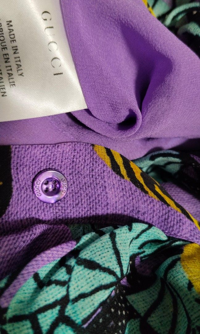 GUCCI Bengal Print Dress (Category: Luxury Apparel) located in Caloocan City. Submitted by modishthriftstore (Listing ID 1465124684, Image 3). Description: XS-S S:15 B:32-34 W:25-26 L44 silk. chiffon material loc: Rainbow village 5 North Caloocan.