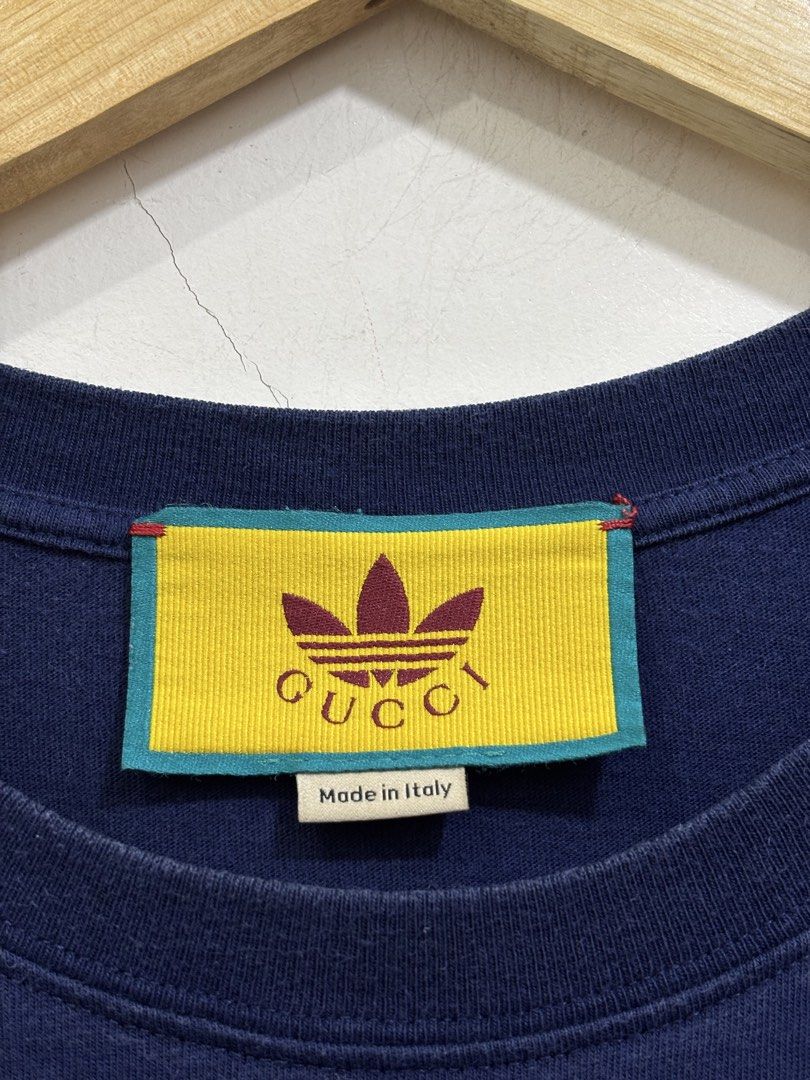 Gucci X Adidas tee (Category: Luxury Accessories) located in Taytay. Submitted by leanmark103093 (Listing ID 1465126486, Image 2). Description: Gucci ❌ Adidas tee Authentic Medium on tag W22 L29 Excellent Condition No issue 📩📩📩📩.