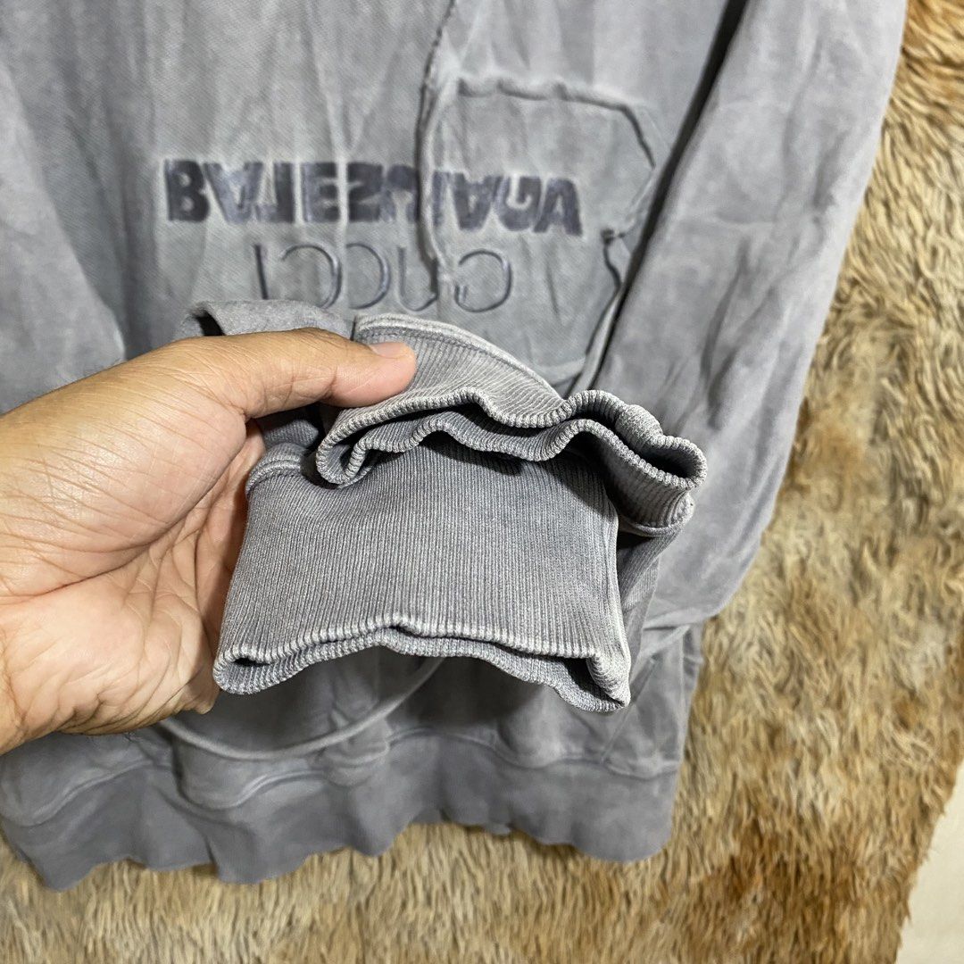 GUCCI X BALENCIAGA PULLOVER HOODIE (Category: Hoodies) located in Butuan. Submitted by thriftingz143 (Listing ID 1465148439, Image 3). Description: excellent condition no major flaws, minor sign of usage 9 or better color rate size large on tag.